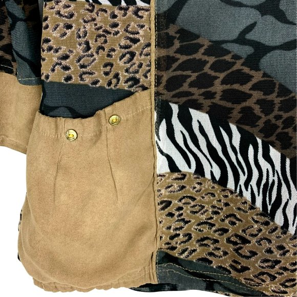 2/$25 - Patchwork Blouse by Marie Claire - Picture 5 of 9